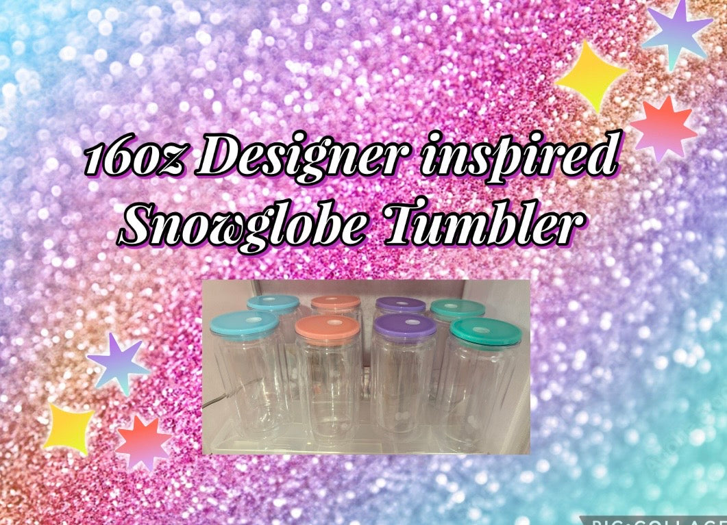 16oz Designer Snowglobe Tumbler
